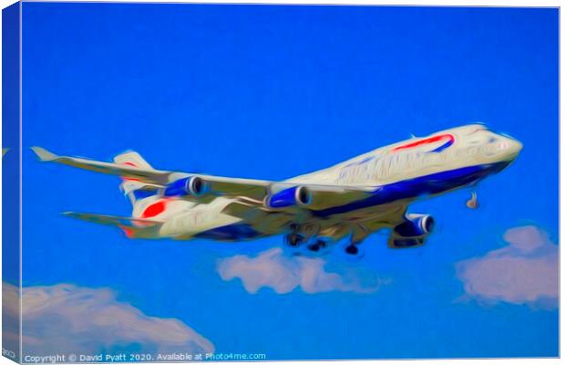 British Airways Boeing 747-436 Art Canvas Print by David Pyatt