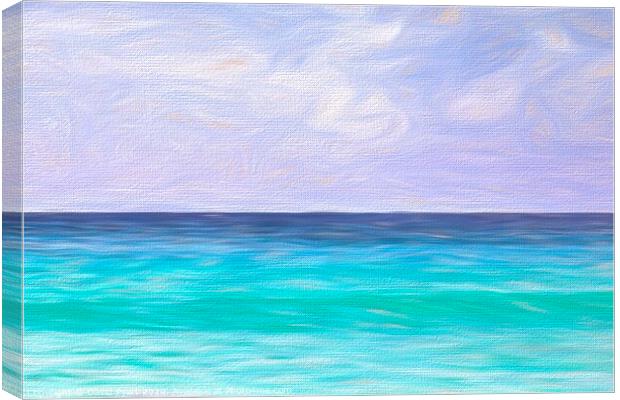 Caribbean Sea Abstract Art Canvas Print by David Pyatt