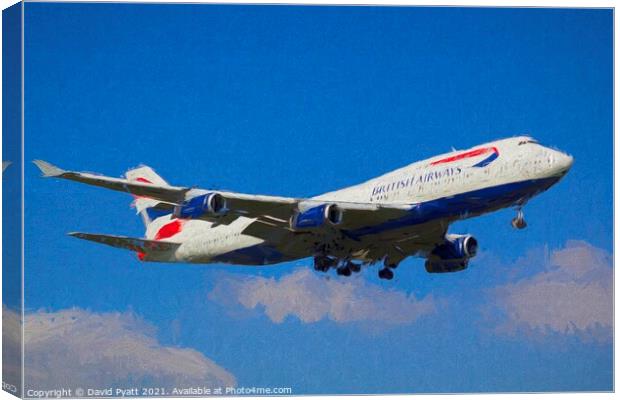 British Airways Boeing 747 Art          Canvas Print by David Pyatt