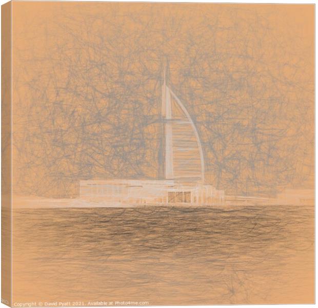 Burj AL Arab da Vinci Canvas Print by David Pyatt