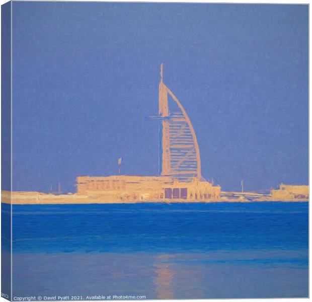 Burj AL Arab Architecture Art Canvas Print by David Pyatt