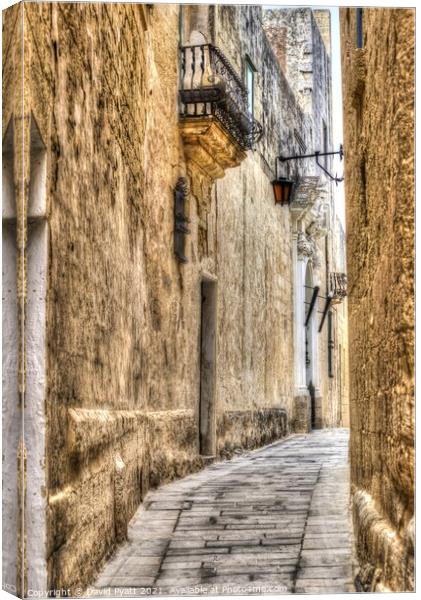 Maltese Streets  Canvas Print by David Pyatt