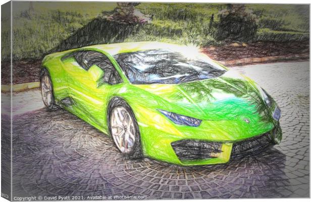 Lamborghini Huracan Sketch Canvas Print by David Pyatt