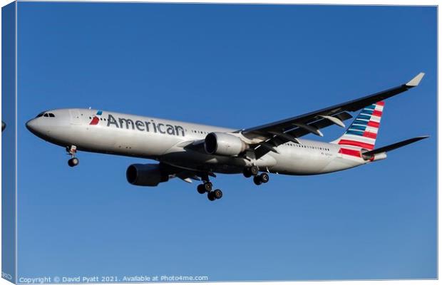 American Airlines Airbus A330-323                           Canvas Print by David Pyatt