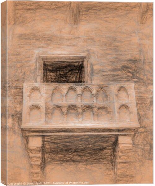 Romeo And Juliet's Balcony da Vinci  Canvas Print by David Pyatt