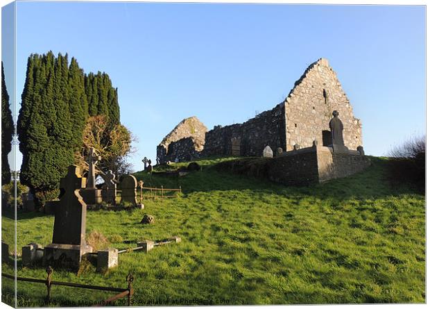 Loughinisland Historic Church Canvas Print by John McCoubrey