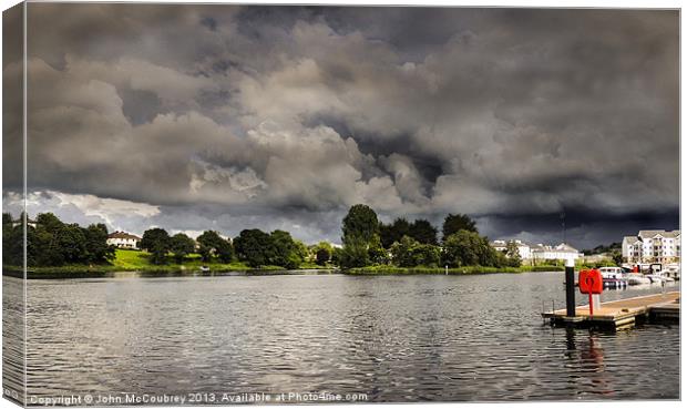 Storm Clouds at Enniskillen Canvas Print by John McCoubrey