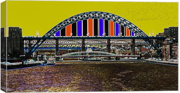 Tyne Bridge Stylized Canvas Print by eric carpenter