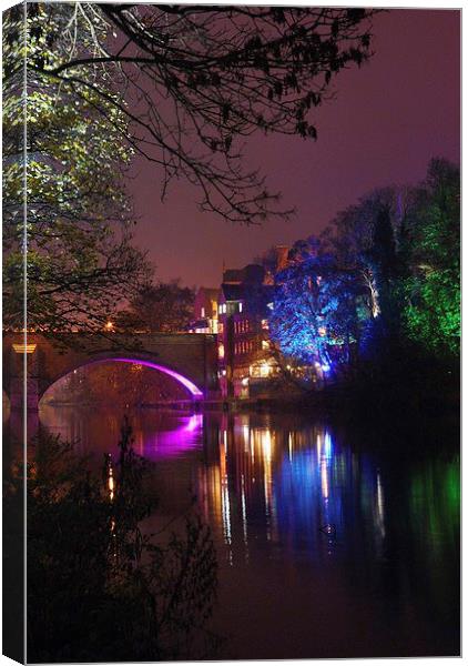  Durham River Lights Canvas Print by eric carpenter