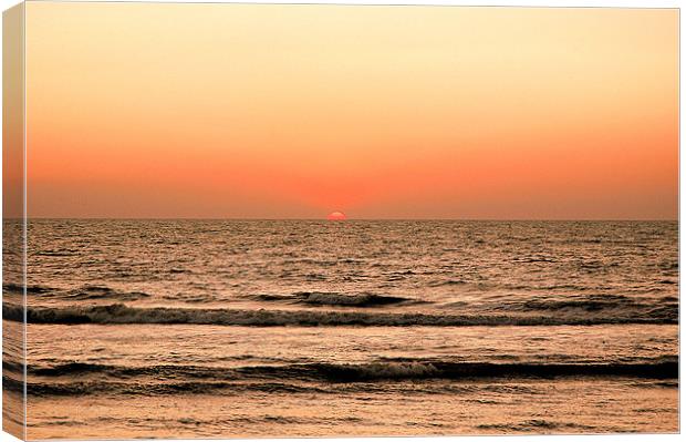 sunset at Anjuna Beach Goa Canvas Print by Natasha Coutinho