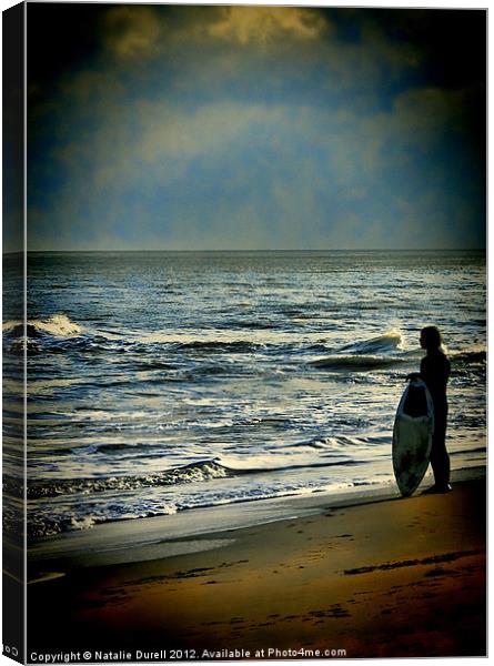Waiting For The Wave Canvas Print by Natalie Durell