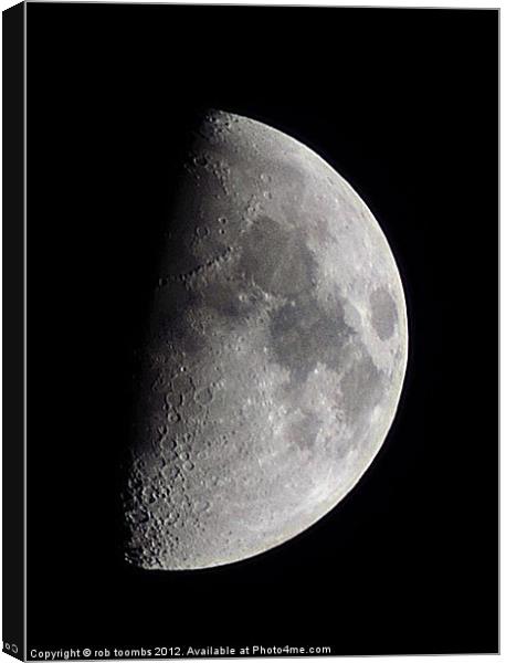 NEW MARCH QUARTER MOON Canvas Print by Rob Toombs