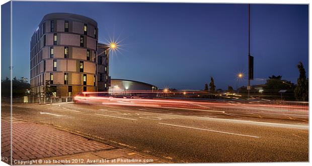 LIGHT TRAILS IN MAIDSTONE Canvas Print by Rob Toombs