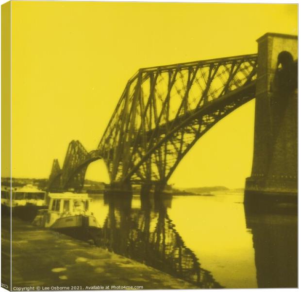 Forth Bridge - Yellow Duochrome Canvas Print by Lee Osborne