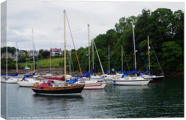Boats In The Harbour, Aberdour Canvas Print by Lee Osborne