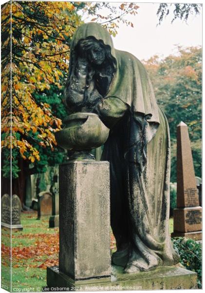 Hallowe'en In Dean Cemetery - Weeping Woman Canvas Print by Lee Osborne