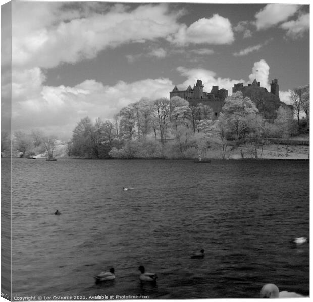 Linlithgow Loch, Palace and Church - Infrared Canvas Print by Lee Osborne