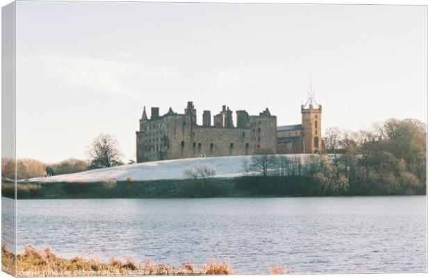 Linlithgow Loch and Palace, Winter Canvas Print by Lee Osborne