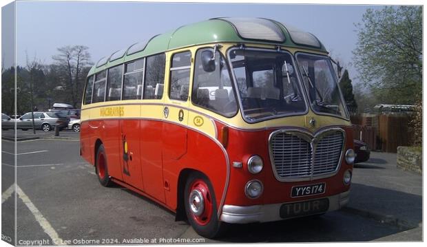 1960 MacBrayne's Bedford Coach at Loch Katrine Canvas Print by Lee Osborne