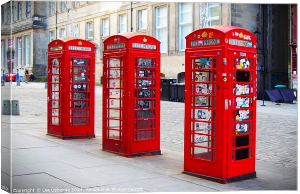 Royal Mile Phone Boxes 3 Canvas Print by Lee Osborne