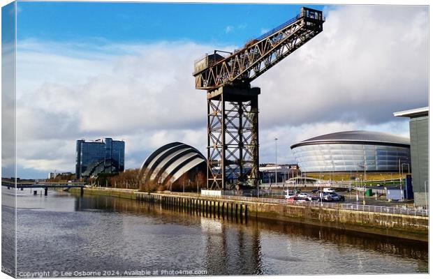 Glasgow - SEC, Hydro and Finnieston Crane Canvas Print by Lee Osborne