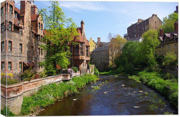 Dean Village and the Water of Leith, Edinburgh Canvas Print by Lee Osborne