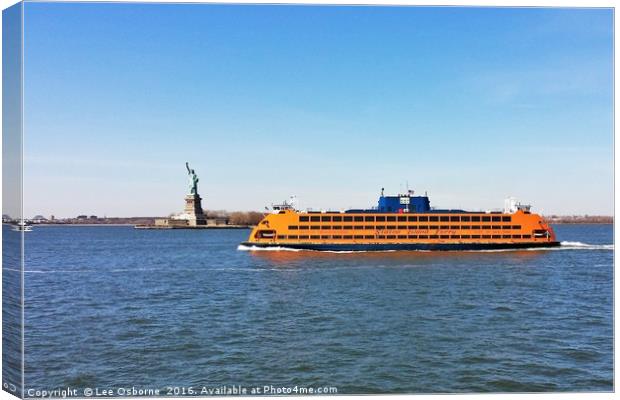 Statue of Liberty and the Staten Island Ferry, New Canvas Print by Lee Osborne
