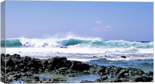 Surf's Up, El Cotillo Canvas Print by Lee Osborne