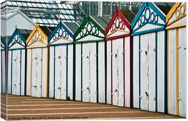 Beach Huts Canvas Print by Lee Daly