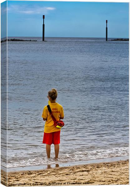 life guard on the look out Canvas Print by Lee Daly