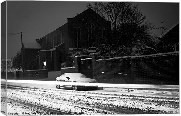 ice snow and roads Canvas Print by Lee Daly