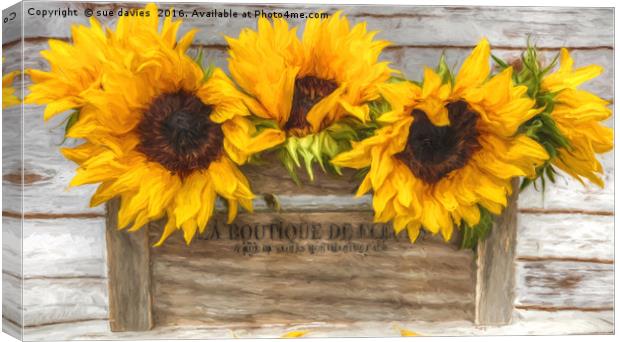sunflowers van gogh style Canvas Print by sue davies