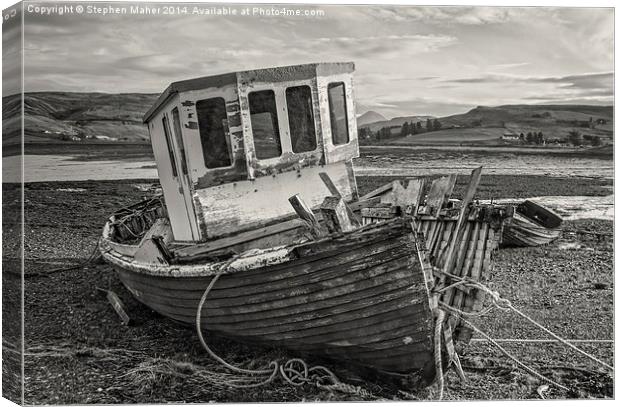Two Wrecks on Loch Harport Canvas Print by Stephen Maher