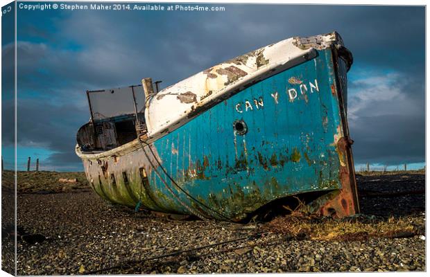  Blue Wreck on Skye Canvas Print by Stephen Maher
