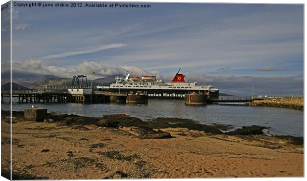 The Arran ferry Canvas Print by jane dickie