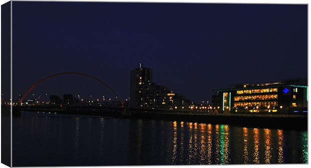 Glasgow at night Canvas Print by jane dickie
