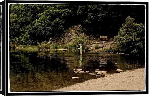 The fly fisherman Canvas Print by jane dickie