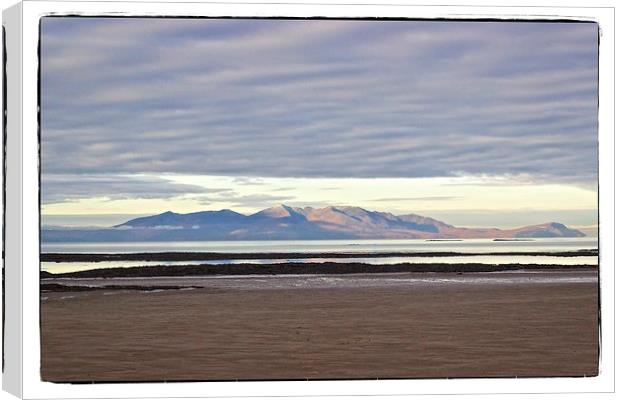 Arran from Troon Canvas Print by jane dickie