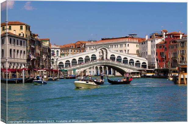 Timeless Serenity, Venice's Rialto Bridge Canvas Print by Graham Parry
