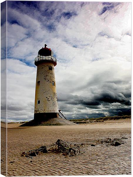 Talacre Lighthouse: A Beacon Amidst Storm Canvas Print by Graham Parry