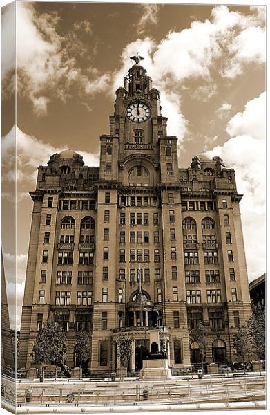 Iconic Liver Building, Liverpool's Crown Canvas Print by Graham Parry