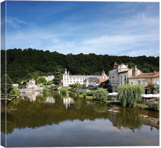 Riverside Aesthetics in Brantome, France Canvas Print by Graham Parry