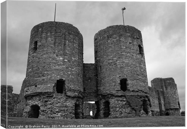 Twin Pillars of Rhuddlan's Historic Past Canvas Print by Graham Parry