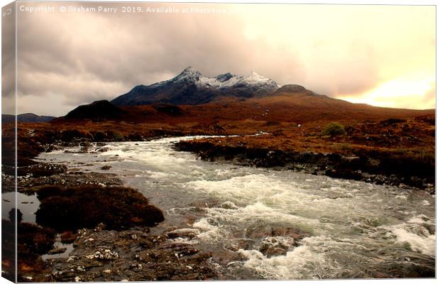 'Stormy Sligachan: Skye's Mystic Mountains' Canvas Print by Graham Parry