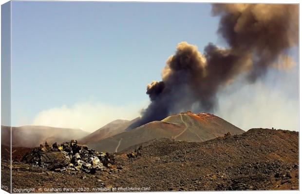 Etna's Smoky Summer Canvas Print by Graham Parry