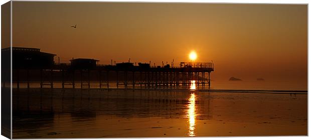 Sunrise Over Paignton Canvas Print by Paul Mirfin