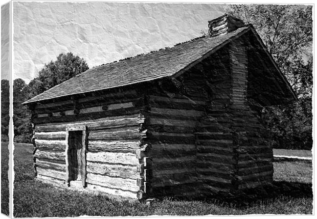 Civil War Era Log Cabin Canvas Print by Thomas Grob
