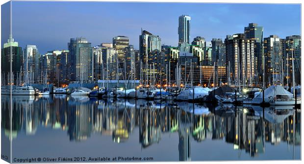 Coal Harbour at Sunset Canvas Print by Oliver Firkins