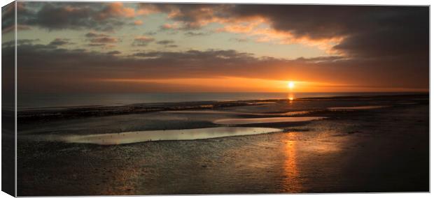 Worthing Sunset Dusk Canvas Print by Clive Eariss