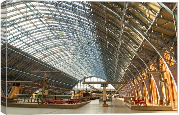 St Pancras Station Late Sunshine Canvas Print by Clive Eariss